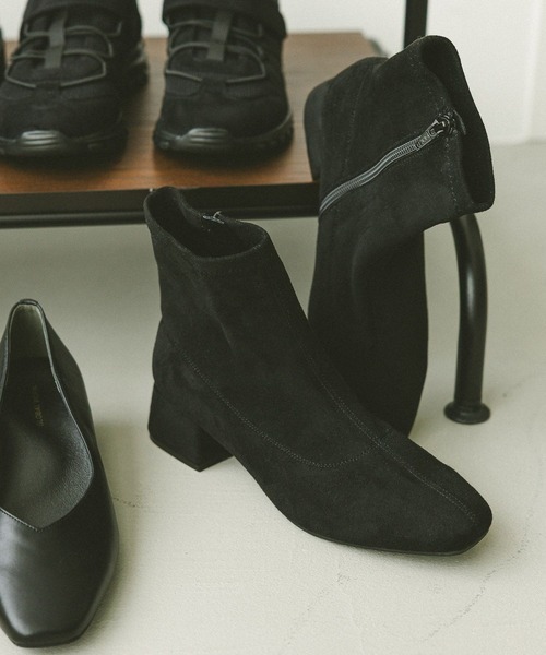 GLOBAL WORK（グローバルワーク）の「らくっション撥水ストレッチローヒール/598275（ブーツ・レディース・ブラック/ブラック系その他/ブラウン/ダークブラウン・X-LARGE/SMALL/LARGE/MEDIUM）」の2枚目の写真