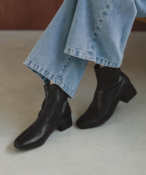 GLOBAL WORK（グローバルワーク）の「らくっション撥水ストレッチローヒール/598275（ブーツ・レディース・ブラック/ブラック系その他/ブラウン/ダークブラウン・X-LARGE/SMALL/LARGE/MEDIUM）」の9枚目の写真