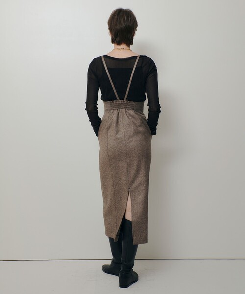 allureville（アルアバイル）の「シックツィードツイルサロペスカート（スカート・レディース・ブラウン/ブラック・2/1）」の13枚目の写真