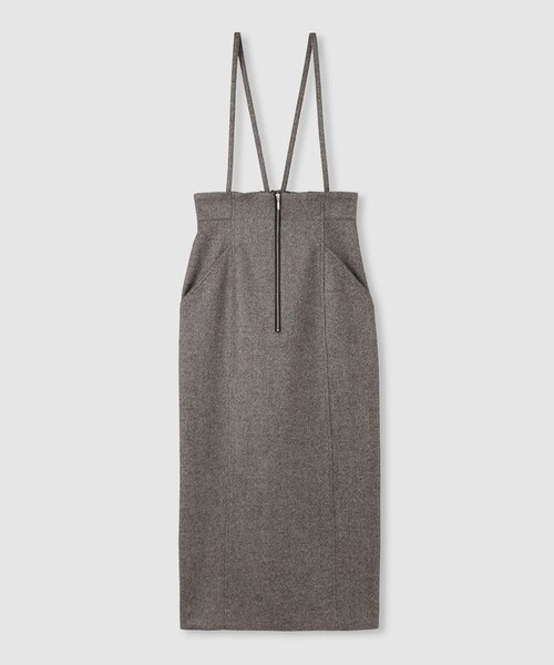 allureville（アルアバイル）の「シックツィードツイルサロペスカート（スカート・レディース・ブラウン/ブラック・2/1）」の9枚目の写真