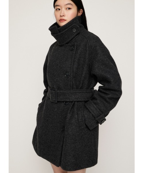 セール】STAND NECK MIDI COAT スタンドネック ミディコート 秋服 冬服