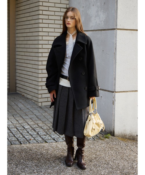セール】STAND NECK MIDI COAT スタンドネック ミディコート 秋服 冬服