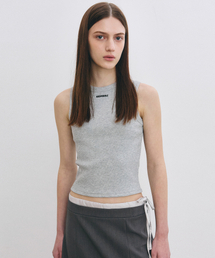 MINIMAL CROP SLEEVELESS TOP_GRAY