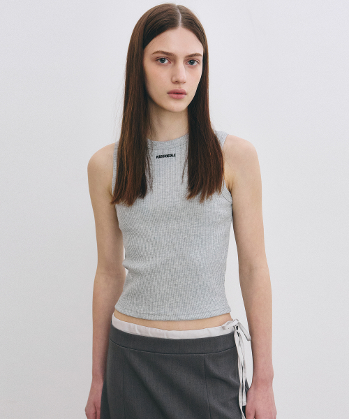 NICK&NICOLE(ニックアンドニコール)の「MINIMAL CROP SLEEVELESS TOP_GRAY(Tシャツ/カットソー・レディース・その他・FREE)」の1枚目の写真