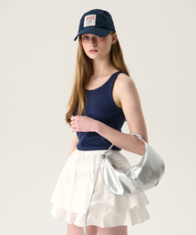 LUSTER NYLON HOBO BAG SILVER