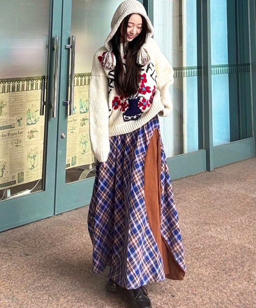 チャイハネ（チャイハネ）の「【チャイハネ】メルデフ手編みニットプルオーバー（ニット/セーター・レディース・イエロー/ホワイト・FREE）」の8枚目の写真