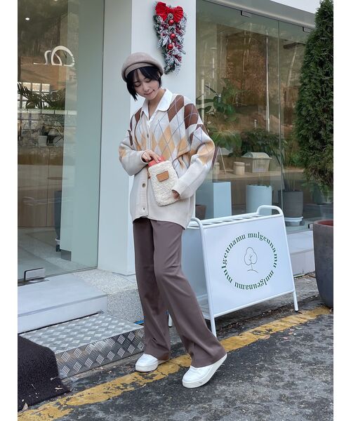 MUSINSA STANDARD WOMAN（ムシンサスタンダードウーマン）の「ウィメンズウエストバンドレスワイドスラックス[ライトブラウン]（スラックス・レディース・その他・26/27/28/29/34/32/30/31/24/25）」の8枚目の写真