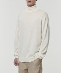 [プレミアム] カシミヤ100 タートルネックニット [アイボリー]