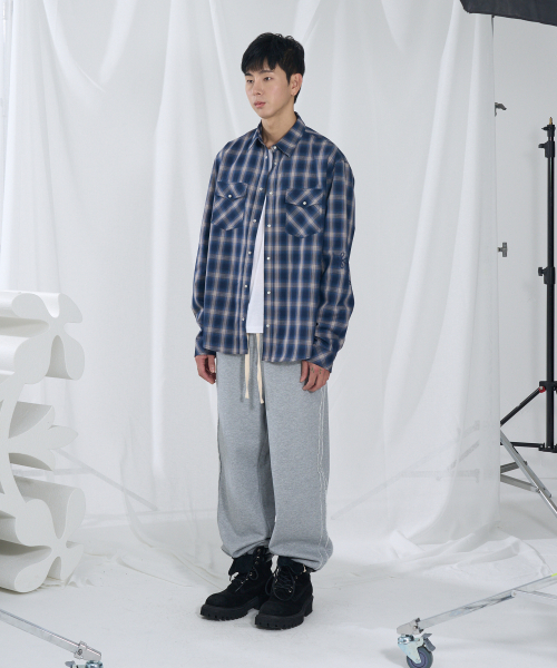SLOWACID（スローアシッド）の「ニードルワークチェックシャツ[ブルー]（シャツ/ブラウス・レディース・その他・MEDIUM/LARGE）」の6枚目の写真