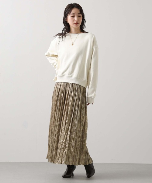 Gready Brilliant（グレディブリリアン）の「割繊ペイントプリーツスカート（スカート・レディース・チャコールグレー/ベージュ・FREE）」の14枚目の写真