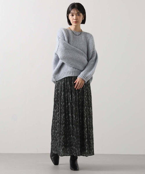 Gready Brilliant（グレディブリリアン）の「割繊ペイントプリーツスカート（スカート・レディース・チャコールグレー/ベージュ・FREE）」の3枚目の写真