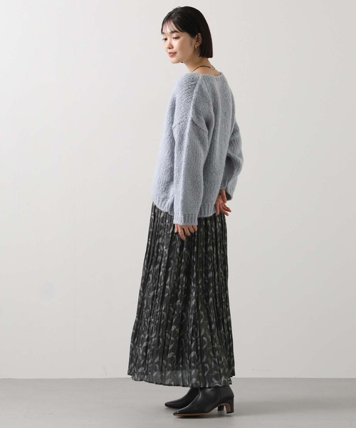 Gready Brilliant（グレディブリリアン）の「割繊ペイントプリーツスカート（スカート・レディース・チャコールグレー/ベージュ・FREE）」の4枚目の写真