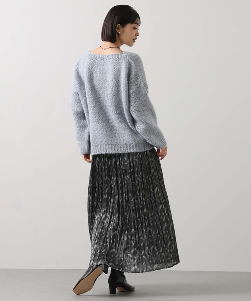 Gready Brilliant（グレディブリリアン）の「割繊ペイントプリーツスカート（スカート・レディース・チャコールグレー/ベージュ・FREE）」の5枚目の写真