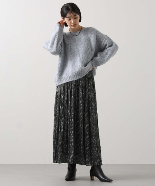 Gready Brilliant（グレディブリリアン）の「割繊ペイントプリーツスカート（スカート・レディース・チャコールグレー/ベージュ・FREE）」の6枚目の写真