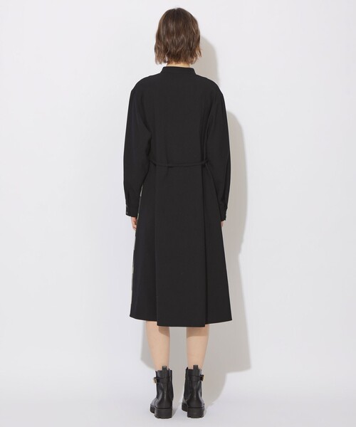 セール】サイドチェック切替ラウンドネックワンピ－ス（ワンピース