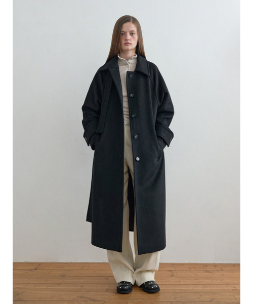 セール】Wool Balmacaan Coat Black（チェスターコート）｜Kijun