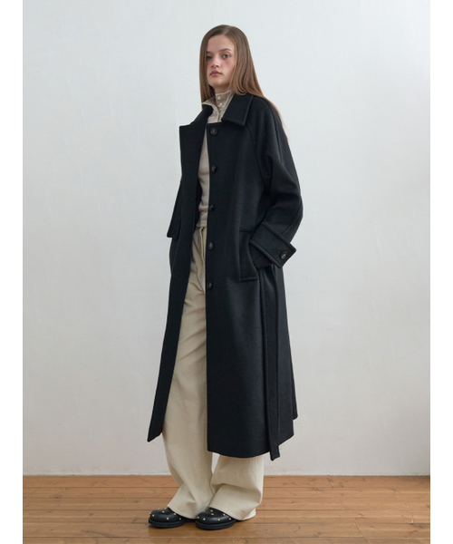 Kijun（キジュン）の「Wool Balmacaan Coat Black（チェスターコート・レディース・その他・MEDIUM/LARGE）」の2枚目の写真