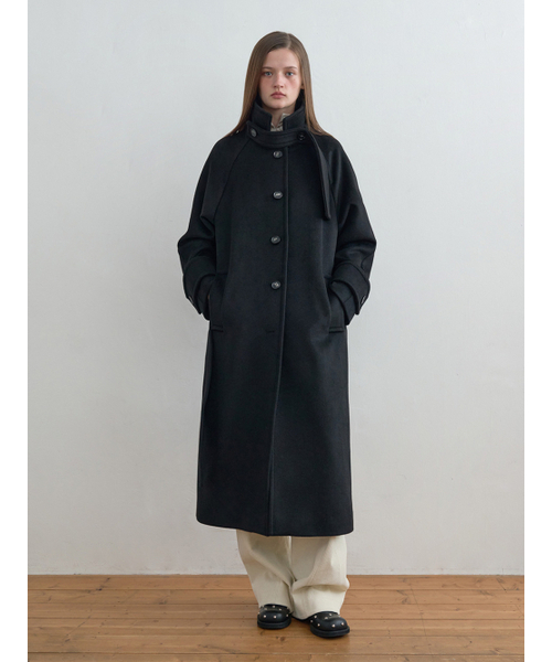 Kijun（キジュン）の「Wool Balmacaan Coat Black（チェスターコート・レディース・その他・MEDIUM/LARGE）」の4枚目の写真