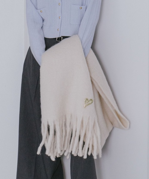 archives（アルシーヴ）の「無地ストール（マフラー・レディース・ピンクベージュ/ブルー/アイボリー/グレー・FREE）」の2枚目の写真