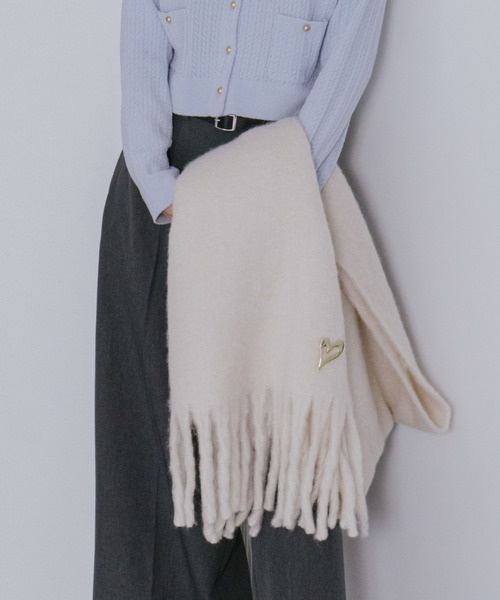 archives（アルシーヴ）の「無地ストール（マフラー・レディース・ピンクベージュ/ブルー/アイボリー/グレー・FREE）」の8枚目の写真