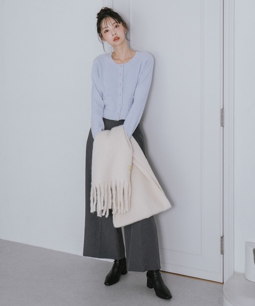 archives（アルシーヴ）の「無地ストール（マフラー・レディース・ピンクベージュ/ブルー/アイボリー/グレー・FREE）」の9枚目の写真