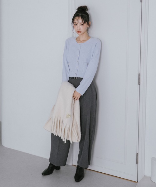 archives（アルシーヴ）の「無地ストール（マフラー・レディース・ピンクベージュ/ブルー/アイボリー/グレー・FREE）」の10枚目の写真