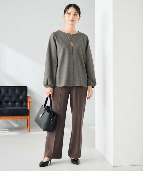 a.v.v（アーヴェヴェ）の「【イージーケア/洗える/ストレッチ】裏起毛美ラクるスッキリ見えストレートパンツ（その他パンツ・レディース・ブラウン/ブラック/グレー・36/38/40）」の6枚目の写真