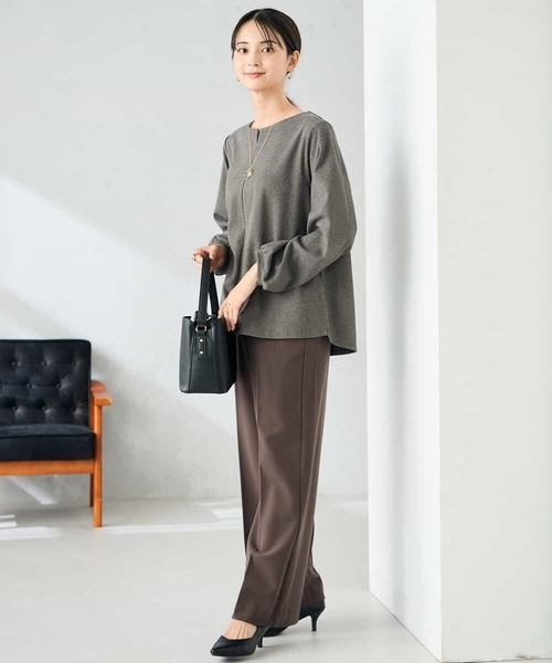 a.v.v（アーヴェヴェ）の「【イージーケア/洗える/ストレッチ】裏起毛美ラクるスッキリ見えストレートパンツ（その他パンツ・レディース・ブラウン/ブラック/グレー・36/38/40）」の8枚目の写真