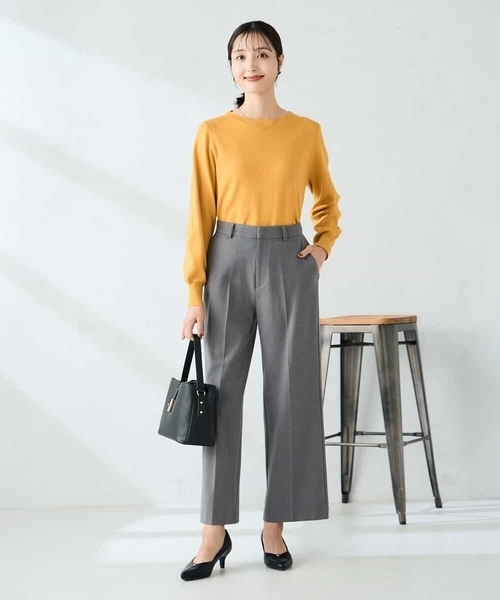 a.v.v（アーヴェヴェ）の「【イージーケア/洗える/ストレッチ】裏起毛美ラクるスッキリ見えストレートパンツ（その他パンツ・レディース・ブラウン/ブラック/グレー・36/38/40）」の13枚目の写真