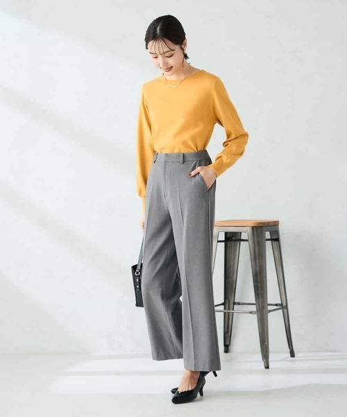 a.v.v（アーヴェヴェ）の「【イージーケア/洗える/ストレッチ】裏起毛美ラクるスッキリ見えストレートパンツ（その他パンツ・レディース・ブラウン/ブラック/グレー・36/38/40）」の15枚目の写真