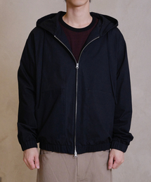 LOOSED OLD COTTON HOOD ZIP-UP (BLACK)