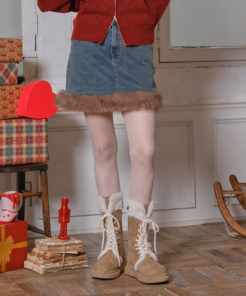 3.3 Field Trip (3.3フィールドトリップ)の「3.3 Field Trip/ファードッキングミニスカート(スカート・レディース・ネイビー/ブラック・SMALL/MEDIUM)」の2枚目の写真