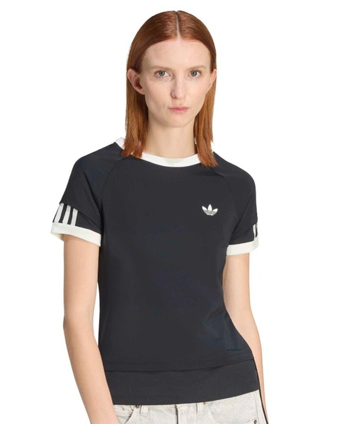 adidas(アディダス)の「adidas DOUBLE LAYERED CALI T-SHIRT / アディダス ダブル レイヤード カリ Tシャツ(Tシャツ/カットソー・レディース・ブラック・S/M/L)」の2枚目の写真