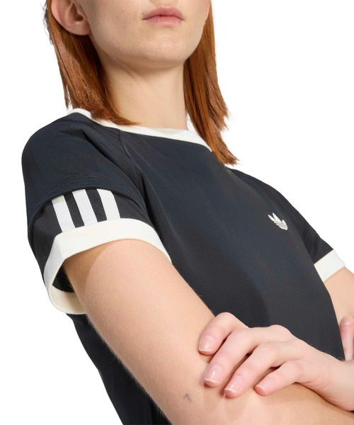 adidas(アディダス)の「adidas DOUBLE LAYERED CALI T-SHIRT / アディダス ダブル レイヤード カリ Tシャツ(Tシャツ/カットソー・レディース・ブラック・S/M/L)」の3枚目の写真