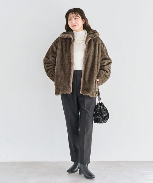 Green　Parks（グリーンパークス）の「ミンクライクファーブルゾン（ブルゾン・レディース・ブラウン/グレー・FREE）」の9枚目の写真