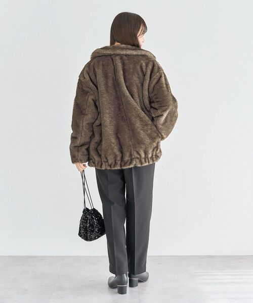 Green　Parks（グリーンパークス）の「ミンクライクファーブルゾン（ブルゾン・レディース・ブラウン/グレー・FREE）」の11枚目の写真
