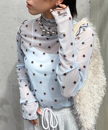 HELLO.SANFRANCISCO | ★【HELLO.SANFRANCISCO/ハローサンフランシスコ】フロッキー星柄シアートップス(Tシャツ/カットソー)