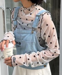 HELLO.SANFRANCISCO | ★【HELLO.SANFRANCISCO/ハローサンフランシスコ】フロッキー星柄シアートップス(Tシャツ/カットソー)