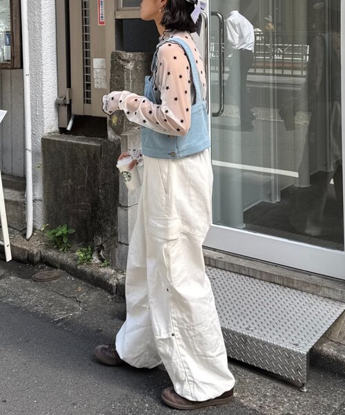 HELLO.SANFRANCISCO（ハローサンフランシスコ）の「★【HELLO.SANFRANCISCO/ハローサンフランシスコ】フロッキー星柄シアートップス（Tシャツ/カットソー・レディース・サックスブルー/ブラック/イエロー・ONE SIZE）」の10枚目の写真