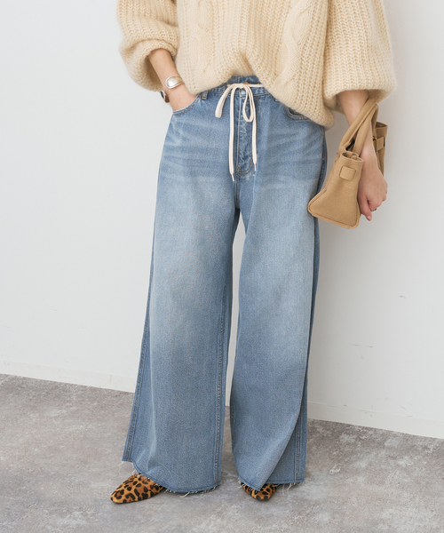 Spick & Span（スピックアンドスパン）の「5 1/2 12OZ DRAWSTRINGDENIM（デニムパンツ・レディース・ブルー系その他/ブラック・26/27/28）」の2枚目の写真