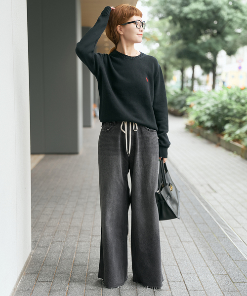 Spick & Span（スピックアンドスパン）の「5 1/2 12OZ DRAWSTRINGDENIM（デニムパンツ・レディース・ブルー系その他/ブラック・26/27/28）」の8枚目の写真