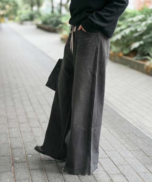 Spick & Span（スピックアンドスパン）の「5 1/2 12OZ DRAWSTRINGDENIM（デニムパンツ・レディース・ブルー系その他/ブラック・26/27/28）」の11枚目の写真