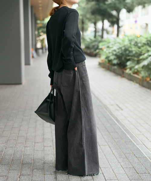 Spick & Span（スピックアンドスパン）の「5 1/2 12OZ DRAWSTRINGDENIM（デニムパンツ・レディース・ブルー系その他/ブラック・26/27/28）」の14枚目の写真