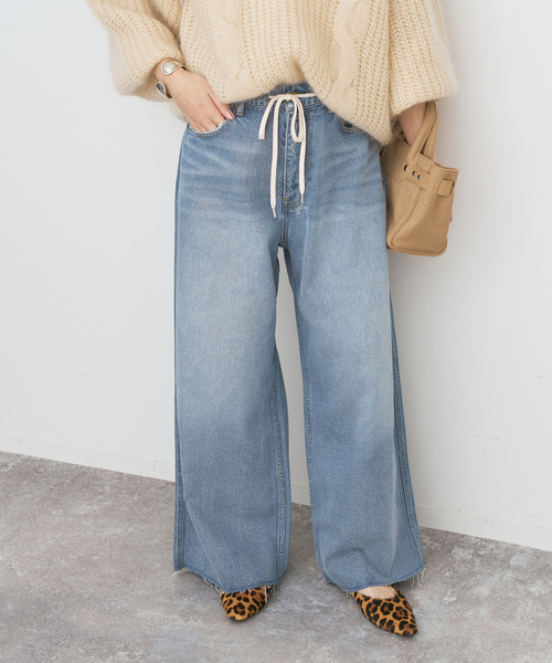 Spick & Span（スピックアンドスパン）の「5 1/2 12OZ DRAWSTRINGDENIM（デニムパンツ・レディース・ブルー系その他/ブラック・26/27/28）」の16枚目の写真