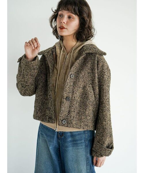 FIKA.(フィーカ)の「Woven jacquard jacket(その他アウター・レディース・ブラック/ブラウン・MEDIUM)」の6枚目の写真
