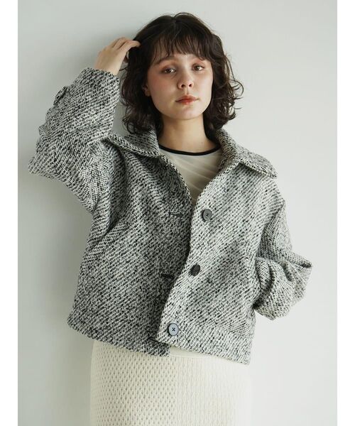 FIKA.(フィーカ)の「Woven jacquard jacket(その他アウター・レディース・ブラック/ブラウン・MEDIUM)」の1枚目の写真