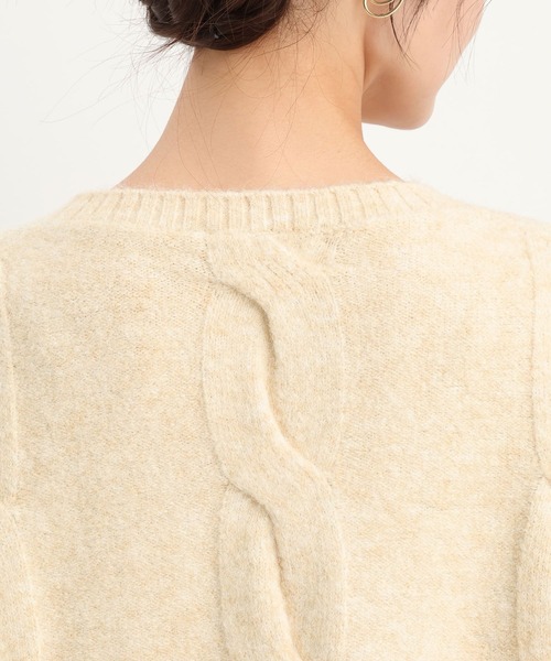 Andemiu（アンデミュウ）の「ユルケーブルニット617733（ニット/セーター・レディース・チャコールグレー/パープル/アイボリー・FREE）」の17枚目の写真