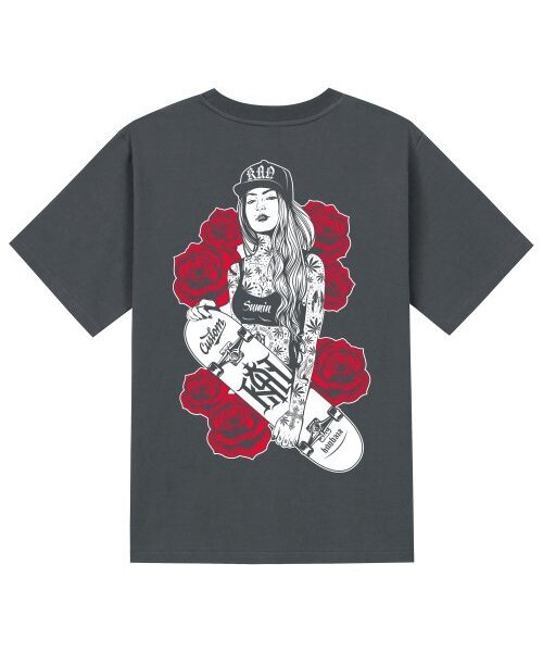 KAN6312(カン6312)の「KTG0152 チカノガールズ スケートボード 半袖Tシャツ - グレー(Tシャツ/カットソー・メンズ・その他・SMALL/MEDIUM/LARGE/X-LARGE)」の1枚目の写真