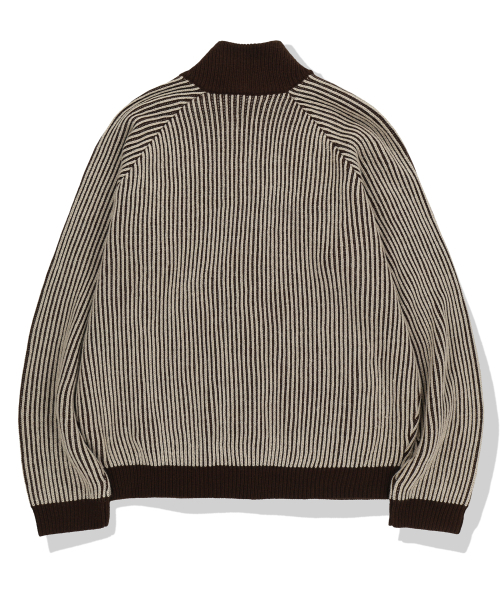 NOT4NERD(ノットフォーナード)の「444 Logo Two Tone Rib Knit Zip Up - Beige(カーディガン/ボレロ・レディース・その他・SMALL/MEDIUM/LARGE/X-LARGE)」の2枚目の写真