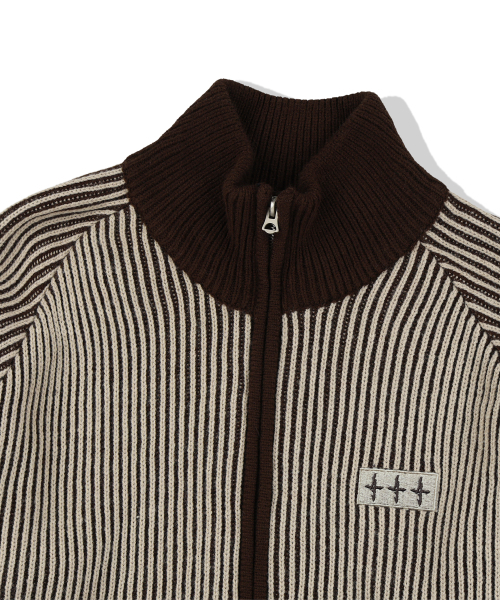 NOT4NERD(ノットフォーナード)の「444 Logo Two Tone Rib Knit Zip Up - Beige(カーディガン/ボレロ・レディース・その他・SMALL/MEDIUM/LARGE/X-LARGE)」の8枚目の写真